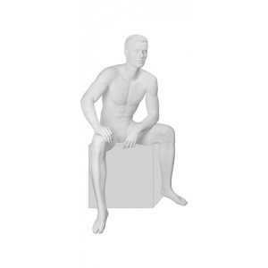 Манекен мужской, сидячий, скульптурный, Высота 132 см