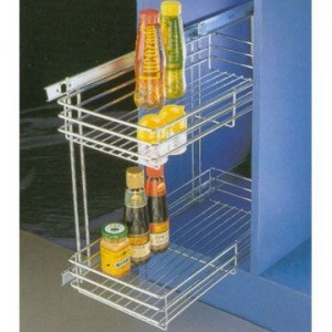 Выдвижная корзина 2-х уровневая для кухни (430*250*420мм) C003C